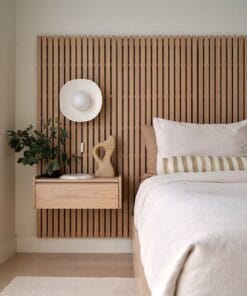 Della Rose Slatted Headboard with Floating Bedside Tables